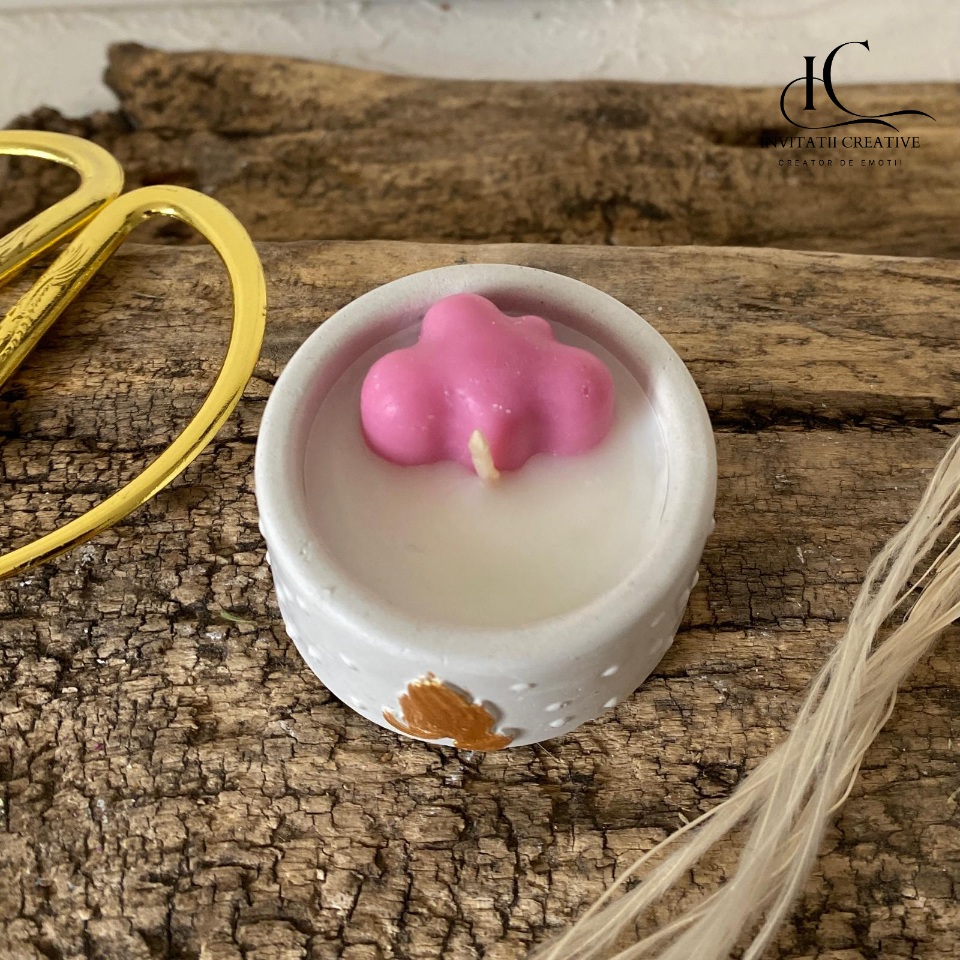 Marturie Botez Lumanare parfumata cu Norisor in suport ceramic - imagine 2