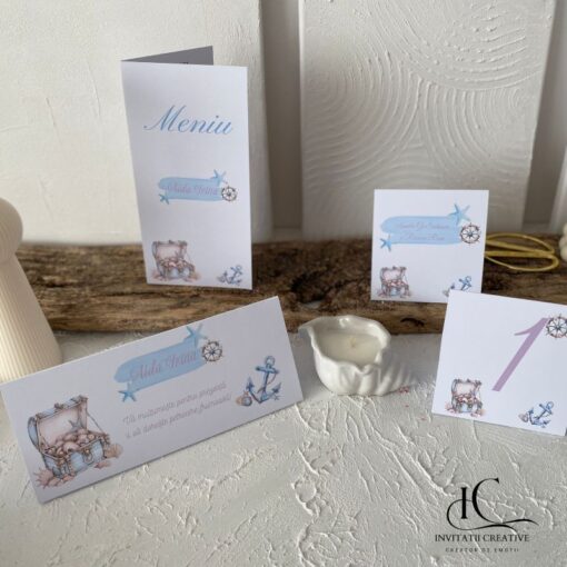 Alternative view of Place Card tematica Maritima Watercolor Treasure Chest