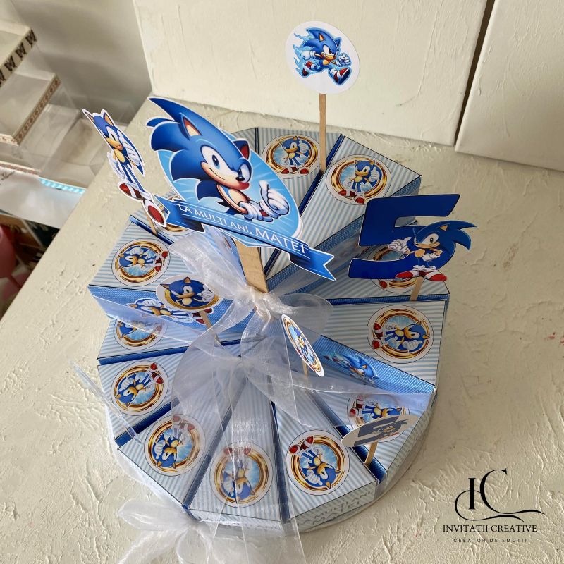 Cutie Felie Tort Gradinita-Scoala Ariciul Sonic - imagine 3