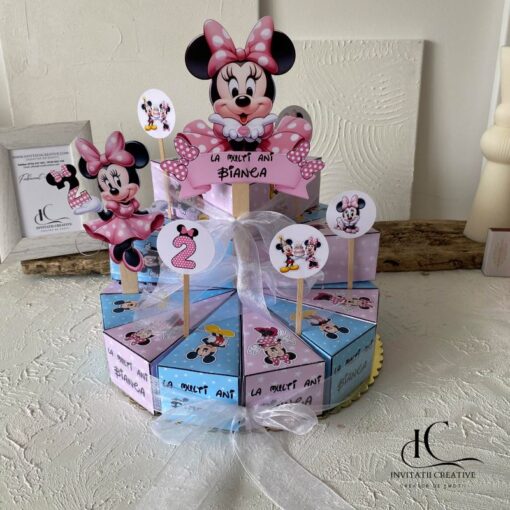 Set Topper Cutiute Felie Tort Minnie Mouse