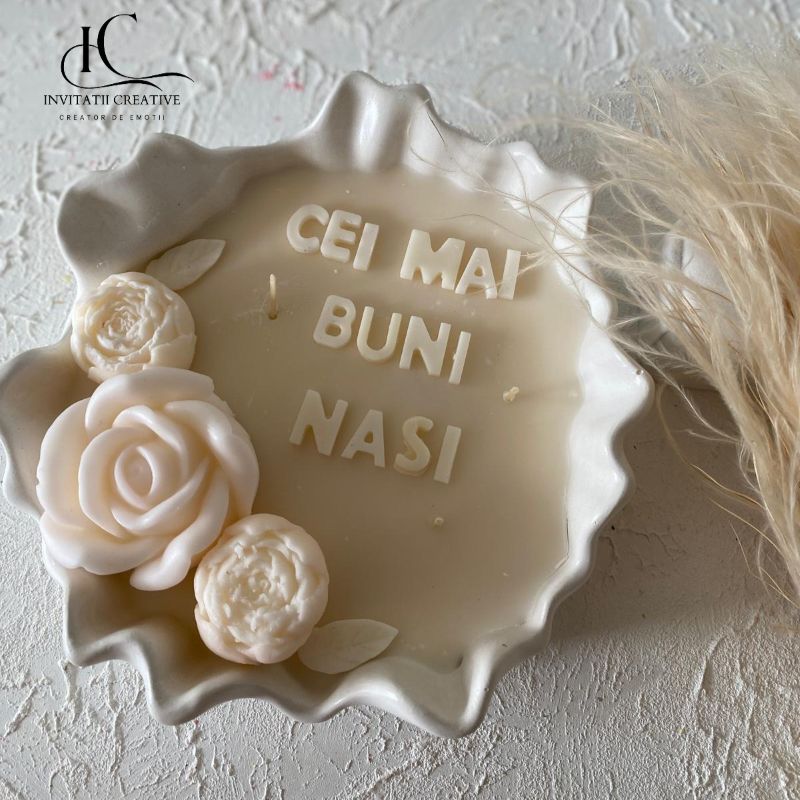 Lumanare Mare Personalizata Cei mai Buni Nasi - imagine 4