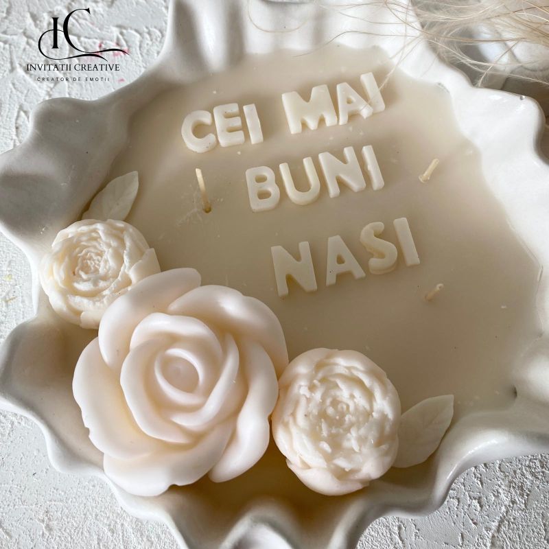 Lumanare Mare Personalizata Cei mai Buni Nasi - imagine 3