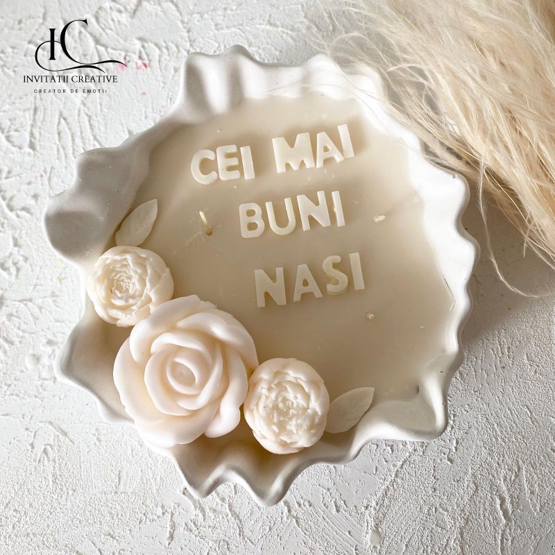 Lumanare Mare Personalizata Cei mai Buni Nasi - imagine 2