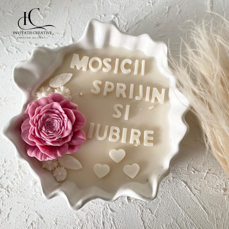 Lumanare Mare Personalizata Mosicii Sprijin si Iubire