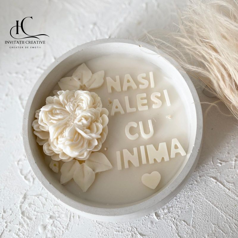 Lumanare Mare Personalizata Nasi Alesi cu Inima - imagine 5