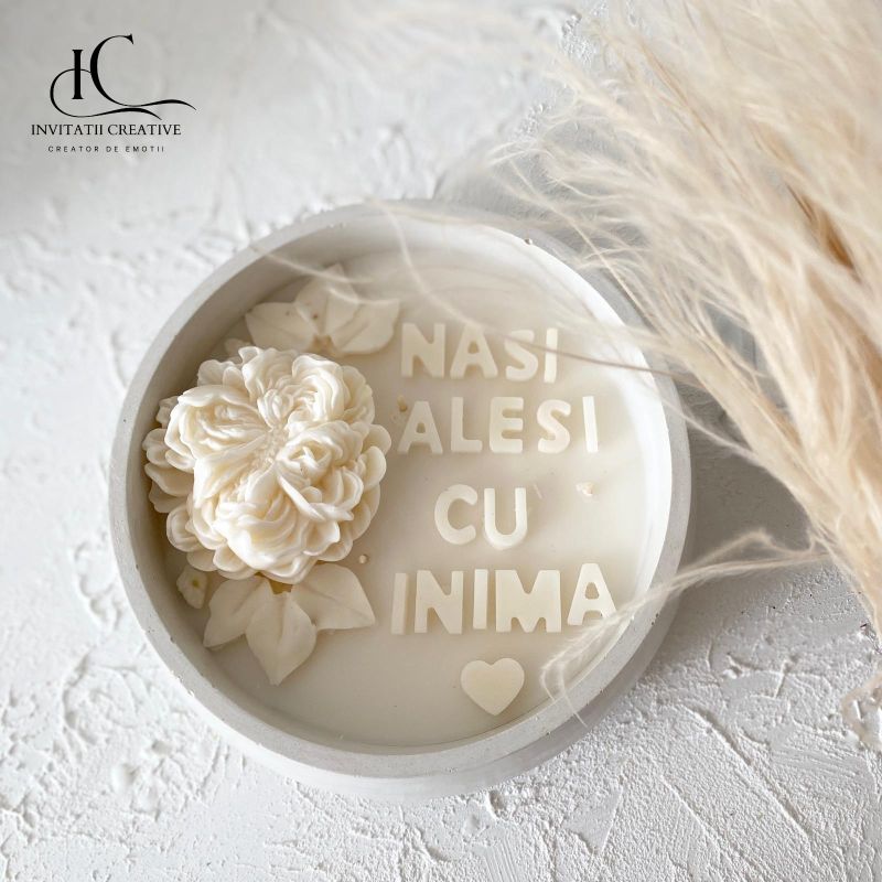 Lumanare Mare Personalizata Nasi Alesi cu Inima