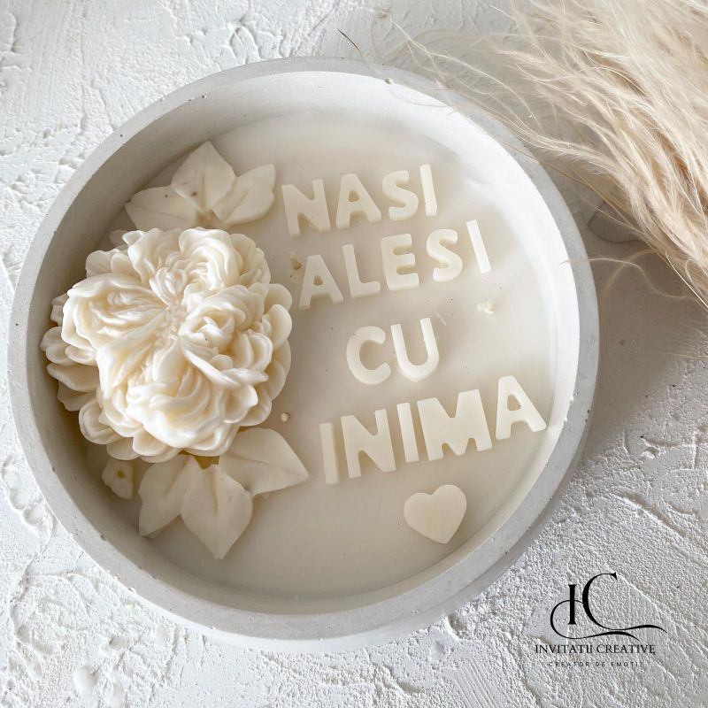 Lumanare Mare Personalizata Nasi Alesi cu Inima - imagine 4