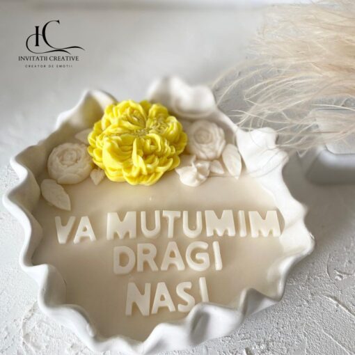 Alternative view of Lumanare Parfumata cu mesaj Va multumim dragi Nasi