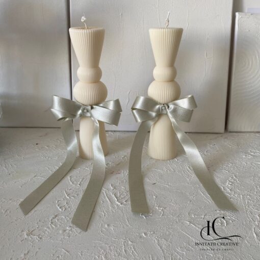 Set 2 Lumanari Clepsidra cu Detalii Elegante Minimal