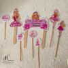 Set Topper Cutiute Felie Tort Personalizat Barbie