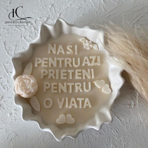 Lumanare cu Mesaj Nasi pentru azi prieteni pentru o viata