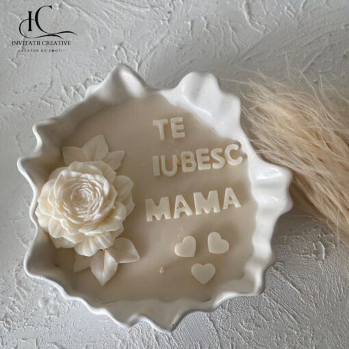 Lumanare Personalizata cu Mesaj Te Iubesc Mama