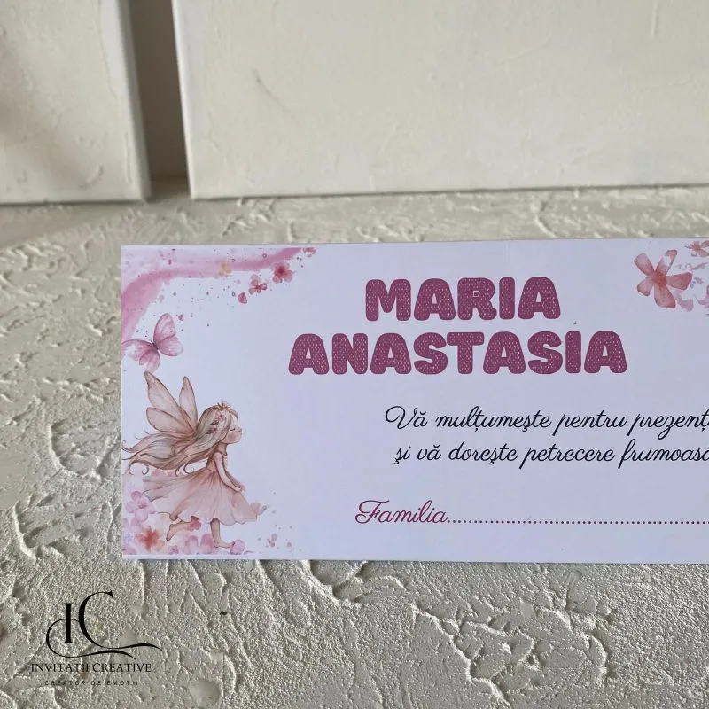 Plic de Bani Botez Fetita cu Zana Delicata si Fluturi - imagine 2
