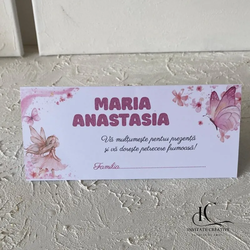 Plic de Bani Botez Fetita cu Zana Delicata si Fluturi - imagine 3