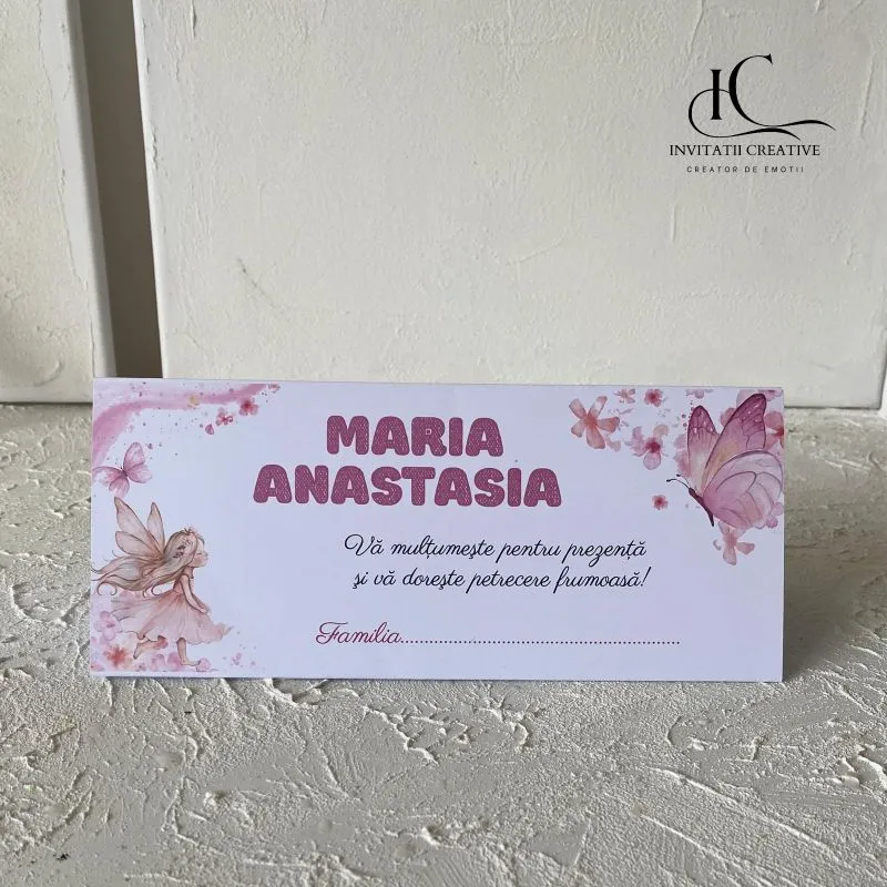 Plic de Bani Botez Fetita cu Zana Delicata si Fluturi
